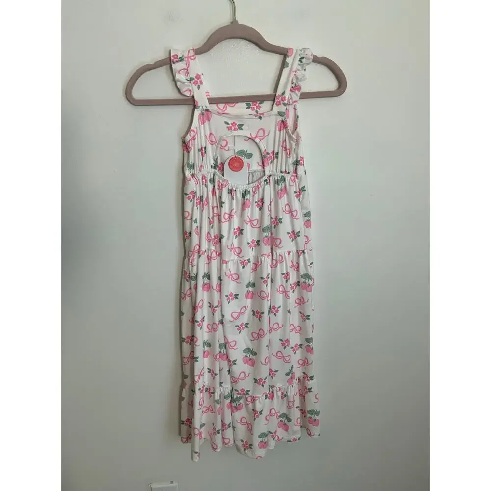 Mila & Rose Berries & Bows Ruffle Maxi Dress‎ NWT size 7/8